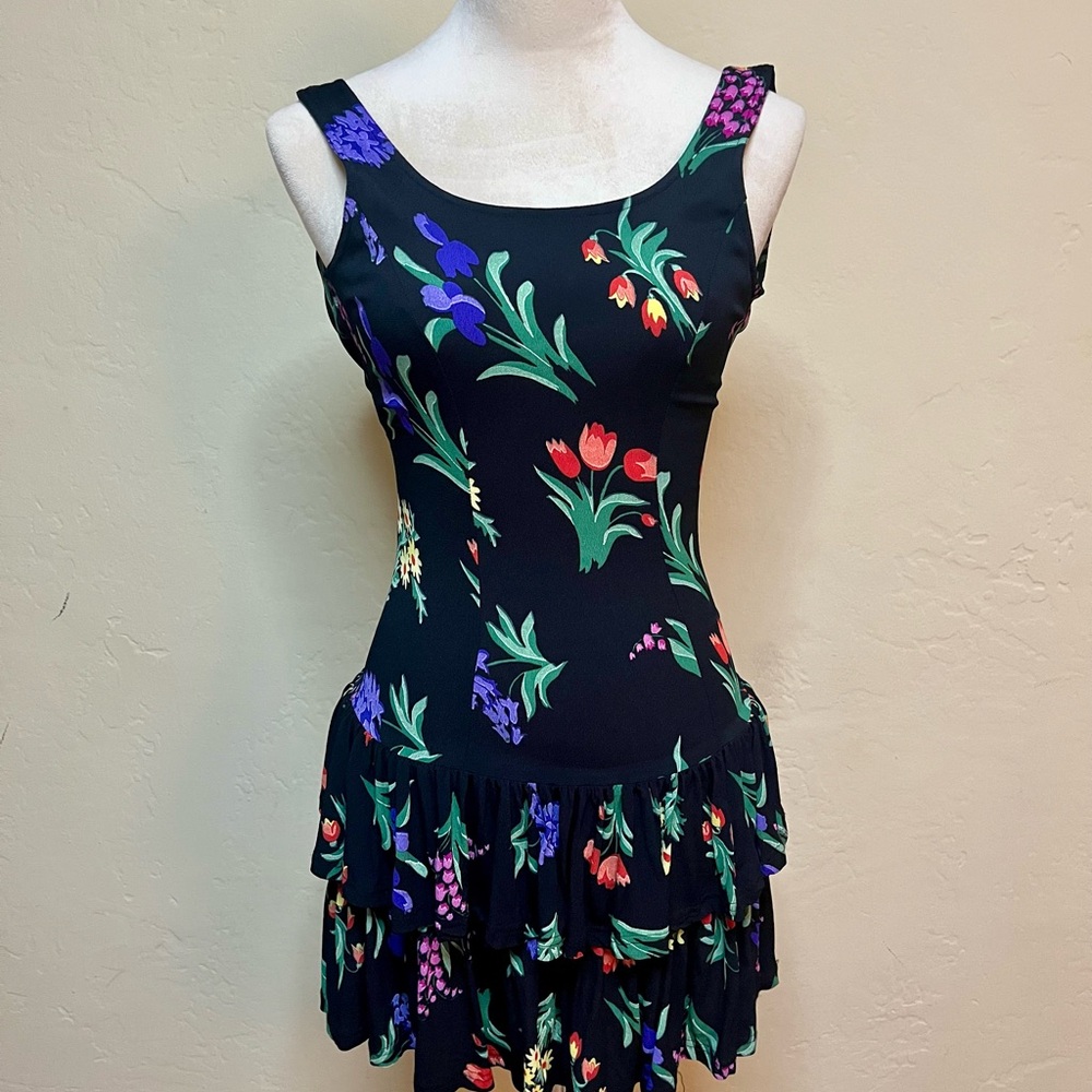 Rare Betsey Johnson Alley Cat Peplum Spring Dress - adorable!